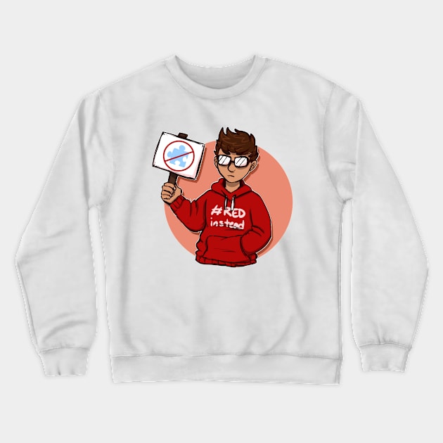 Red Instead Crewneck Sweatshirt by raychromatic